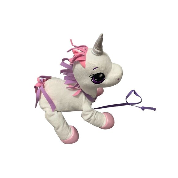 Peppy Pets Unicorn Leash Plush Stuffed Animal Doll Toy White Bouncing Walking in - Picture 2 of 6